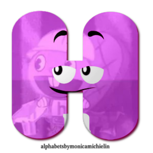  Purple M&M cokelat Alphabet H Png
