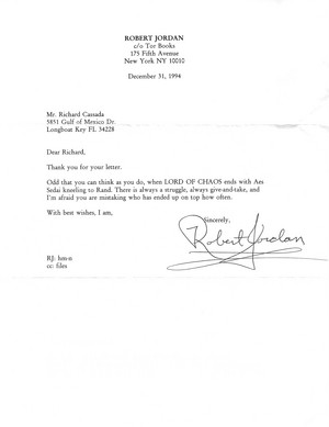  Robert Jordan Letter