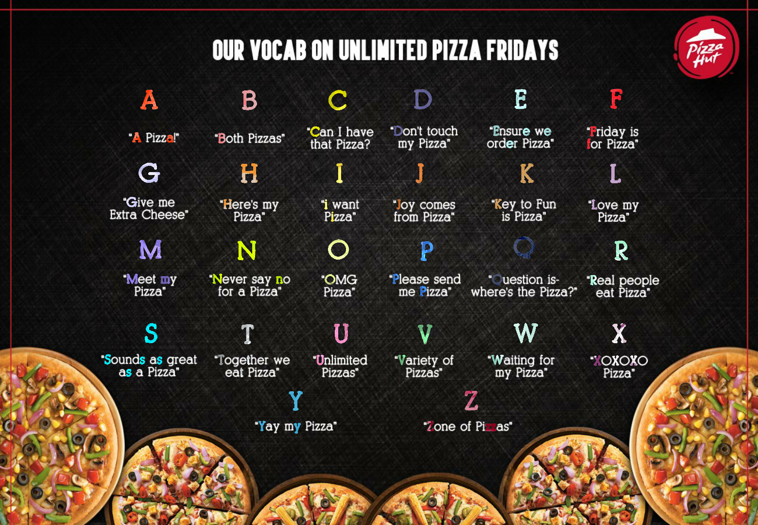 Pïzza Hut Indïa On Wouldnt We All Learn Our Alphabets
