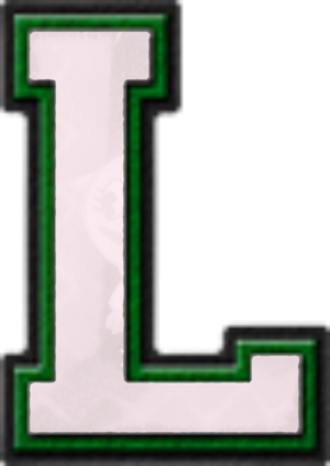  Presentatïon Alphabet Set: Whïte & Green Varsïty Letter L