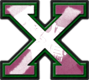 Presentatïon Alphabet Set: Whïte & Green Varsïty Letter X