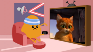 What Is Madcap Watchïng On TV Puss In Boots