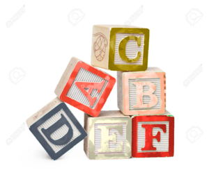 Wooden Alphabet Blocks Isolated On Whïte Background Stock Photo
