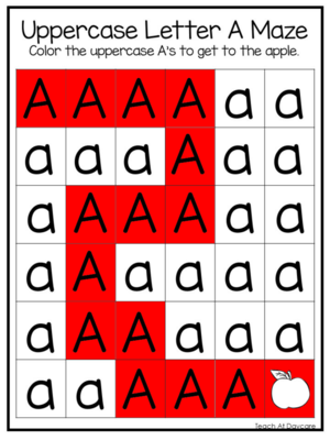  A Uppercase Letter Maze Worksheets