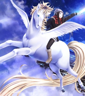 An Pretty Cute Girl riding her Beautiful Pegasus