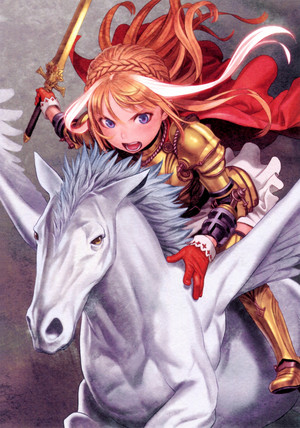  An Pretty Cute Girl riding her Beautiful Pegasus