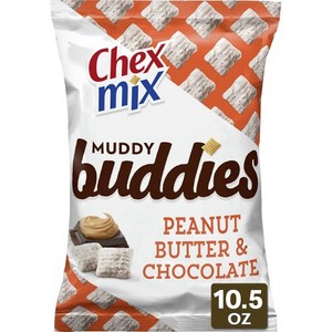  Chex Mix Muddy Buddies Snack Mix, kacang, kacang tanah mentega & Chocolate - 10.5 oz bag