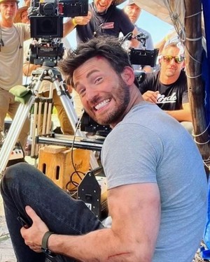  Chris Evans on set of Ghosted | May 1, 2022
