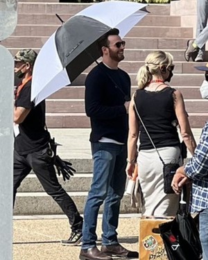 Chris Evans on set of Ghosted | May 2022