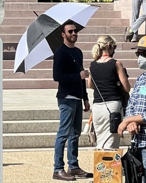 Chris Evans on set of Ghosted | May 2022