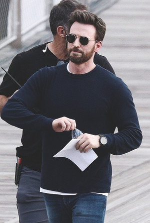 Chris Evans on the set of ‘Ghosted’ | May 04, 2022 • Washington, DC