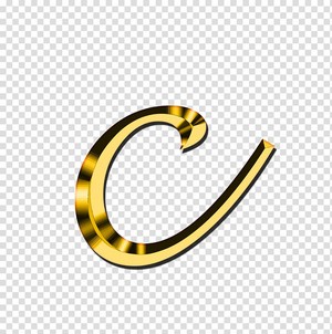 Gold letter c, Small Letter C, alphabet png