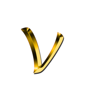Gold letter v, Small Letter V, alphabet png
