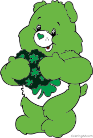  Good Luck menanggung, bear Holds Bunga Colorïng Page