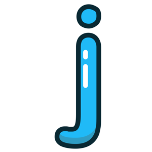  J, letter, lowercase ikoni
