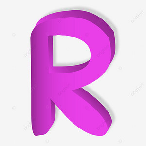  Letter R 3d Purple Color PNG Image, Text Effect EPS For Free Download