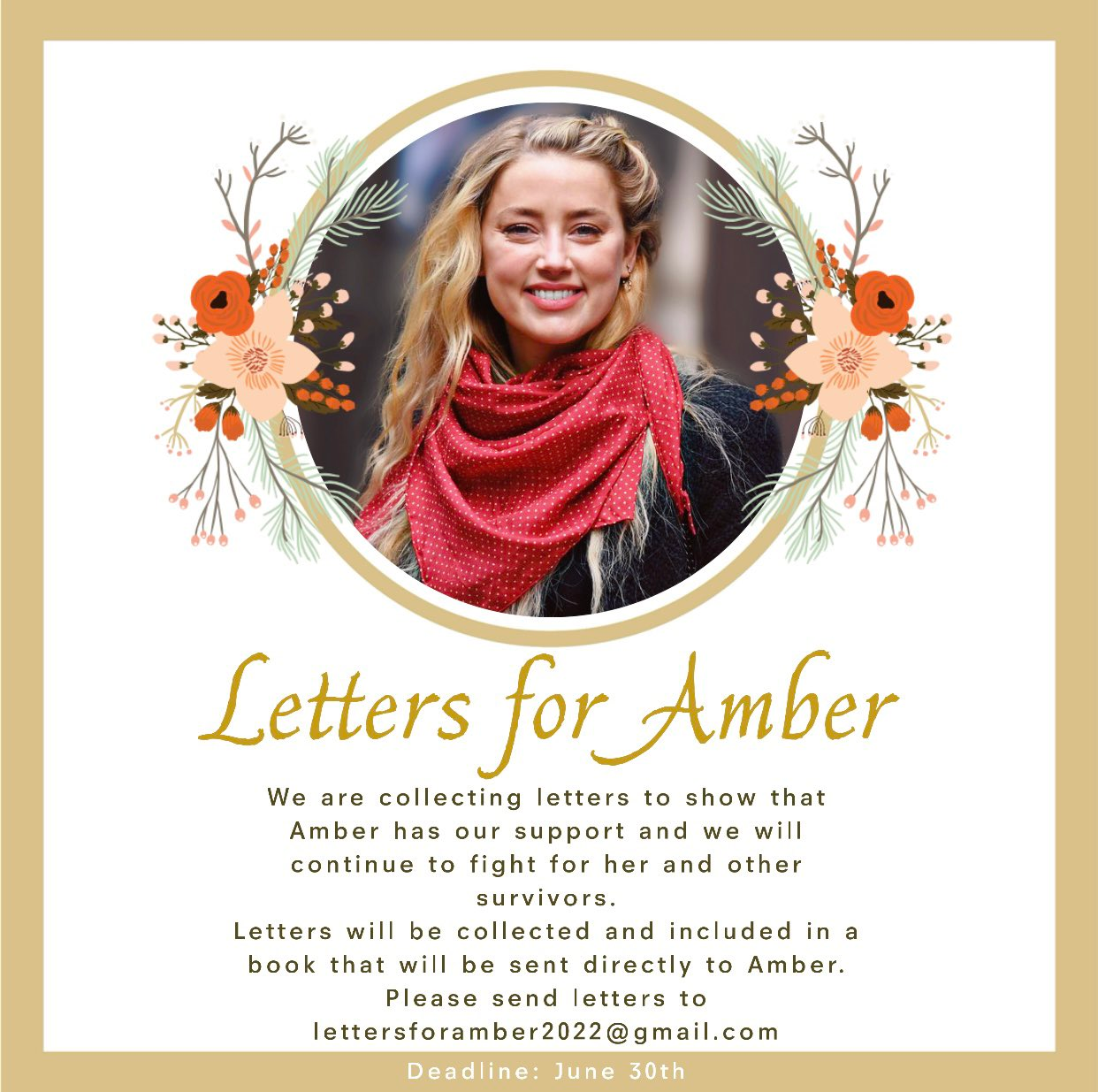 Letters for Amber Campaign - Deadline is June 30, 2022