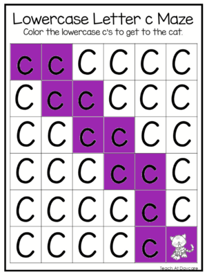  Lowercase Letter C Maze Worksheets