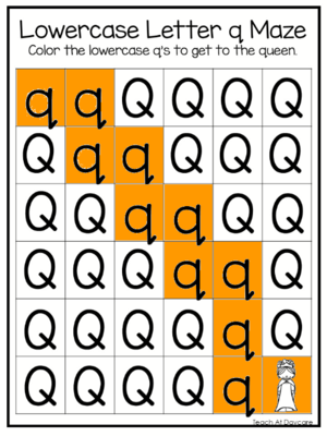  Lowercase Letter Q Maze Worksheets