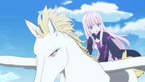 Mira riding Pegasus