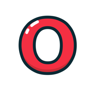  O, letter, lowercase icon