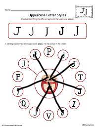  Uppercase Letter Styles Worksheet Color J