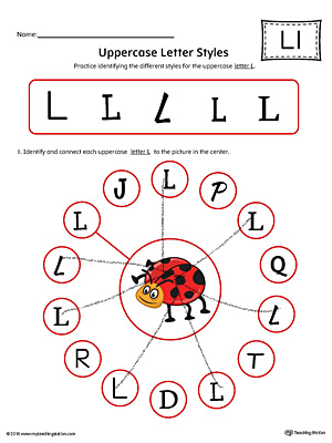  Uppercase Letter Styles Worksheet Color L