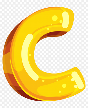 Yellow color shaped C letter on transparent background PNG