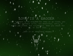  愛 is a dagger