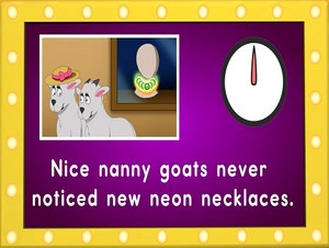  nice nanny goats never noticed new neon necklaces
