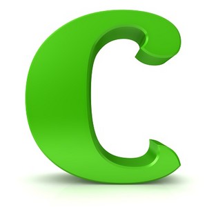  3d Letter C Green Sign On White Background Stock picha
