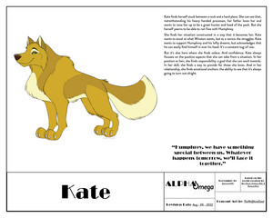Alpha and Omega Rebuilt: Kate concept sheet (by SpacemanNik) 
