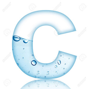 Alphabet Letter Made From Water And Bubble Letter C Stock Photo