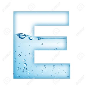 Alphabet Letter Made From Water And Bubble Letter E Stock Photo