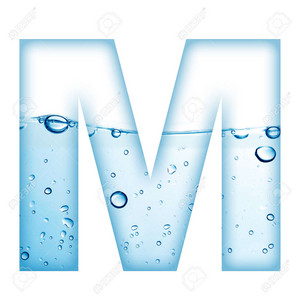 Alphabet Letter Made From Water And Bubble Letter M Stock Photo