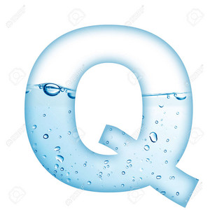 Alphabet Letter Made From Water And Bubble Letter Q Stock Photo