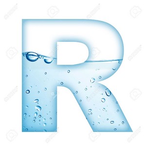 Alphabet Letter Made From Water And Bubble Letter R Stock Photo