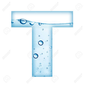 Alphabet Letter Made From Water And Bubble Letter T Stock Photo