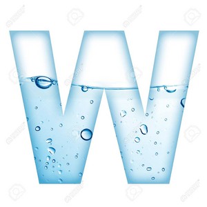Alphabet Letter Made From Water And Bubble Letter W Stock Photo