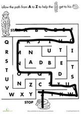  Alphabet Maze Worksheet for 1st 3rd Grade