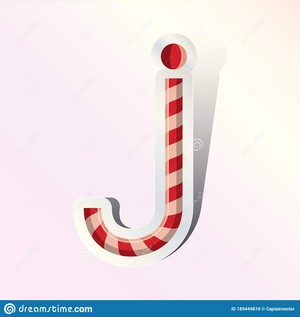 Alphabet small letter j in Süßigkeiten cane Design Vector Image