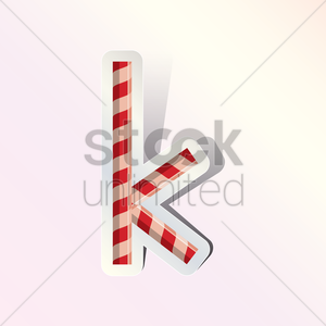  Alphabet small letter k in permen cane desain Vector Image