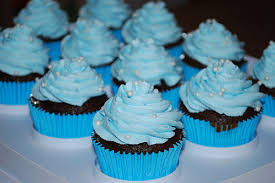  Blue cupcake, kek cawan