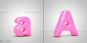  Bubble Gum Alphabet Letter A Isolated On White Background
