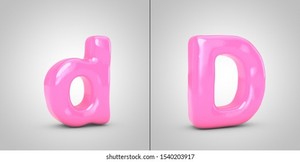  Bubble Gum Alphabet Letter D Isolated On White Background