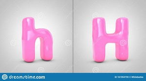  Bubble Gum Alphabet Letter H Isolated On White Background