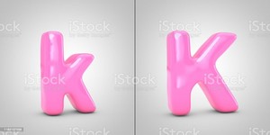 Bubble Gum Alphabet Letter K Isolated On White Background
