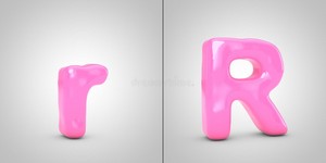 Bubble Gum Alphabet Letter R Isolated On White Background