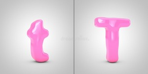 Bubble Gum Alphabet Letter T Isolated On White Background