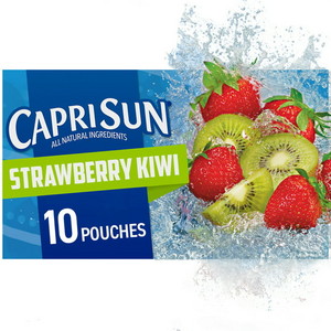 Capri Sun Strawberry Kiwi Naturally Flavored Juice Drink Blend, 10 ct Box, 6 fl oz Pouches